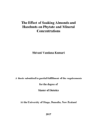 The Effect of Soaking Almonds and Hazelnuts on Phytate and Mineral Concentrations