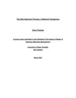 The Ram Selection Process: A Network Perspective