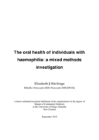 The oral health of individuals with haemophilia: a mixed methods investigation