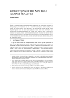 Implications of the New Rule Against Penalties