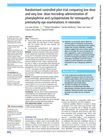 Randomised controlled pilot trial comparing low dose and very low- dose microdrop administration of phenylephrine and cyclopentolate for retinopathy of prematurity eye examinations in neonates