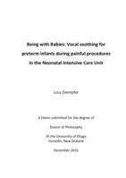 Being with Babies: Vocal soothing for preterm infants during painful procedures in the Neonatal Intensive Care Unit