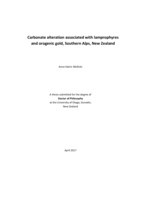 Carbonate alteration associated with lamprophyres and orogenic gold, Southern Alps, New Zealand