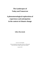The Landscapes of Today and Tomorrow - A phenomenological exploration of experience and anticipation in the context of climate change