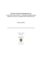 Living with leopard seals: An investigation of human – leopard seal/popoiangore (Hydrurga leptonyx) cohabitation in New Zealand