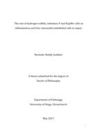 The role of hydrogen sulfide, substance P and Kupffer cells on inflammation and liver sinusoidal endothelial cells in sepsis