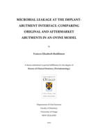 Microbial Leakage at the Implant-Abutment Interface: Comparing Original and Aftermarket Abutments in an Ovine Model