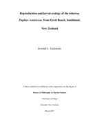 Reproduction and larval ecology of the toheroa, Paphies ventricosa, from Oreti Beach, Southland, New Zealand