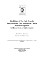 The Effects of The Cash Transfer Programme for Poor Students on Child’s Work Participation: Evidence from Java (Indonesia)