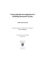 Transcriptomic investigation of a declining biocontrol system