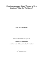 Abortions amongst Asian Women in New Zealand: What Do We Know?