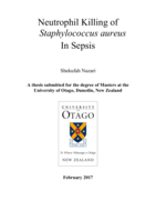 Neutrophil killing of Staphylococcus aureus In Sepsis
