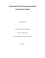 Optimising Stool Testing Among Pasifika Living in New Zealand