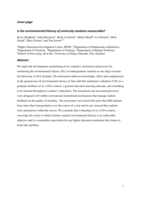 Is the environmental literacy of university students measurable?