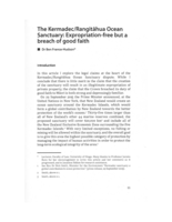 The Kermadec/Rangitāhua Ocean Sanctuary: Expropriation Free but a Breach of Good Faith