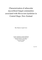 Characterisation of arbuscular mycorrhizal fungal communities associated with Hieracium lepidulum in Central Otago, New Zealand