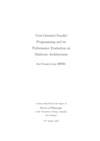 View-Oriented Parallel Programming and its Performance Evaluation on Multicore Architectures