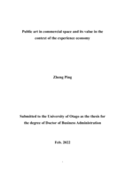 Public art in commercial space and its value in the context of the experience economy