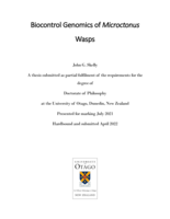 Biocontrol genomics of microctonus wasps