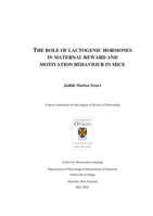 The role of lactogenic hormones in maternal reward and motivation behaviour in mice