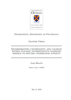Incorporating uncertainty and valence within dynamic interoceptive learning models to better understand anxiety