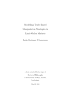 Modelling Trade-Based Manipulation Strategies in Limit-Order Markets