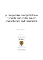 pH responsive nanoparticles as versatile carriers for cancer chemotherapy and vaccination