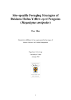 Site-specific Foraging Strategies of Rakiura Hoiho/Yellow-eyed Penguins (Megadyptes antipodes)