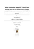 Blending whanaungatanga and belonging: a wise intervention integrating Māori values and contemporary social psychology