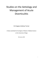 Studies on the Aetiology and Management of Acute Diverticulitis