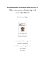 Implementation of a marine protected area in Chile: consequences of neglecting local socio-cultural factors