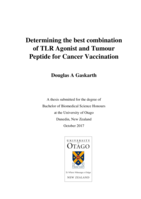 Determining the best combination of TLR Agonist and Tumour Peptide for Cancer Vaccination