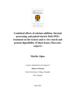 Combined effects of calcium addition, thermal processing, and pulsed electric field (PEF) treatment on the texture and in vitro starch and protein digestibility of black beans (Phaseolus vulgaris)