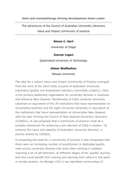 Data and manaakitanga driving development down under: The adventures of the Council of Australian University Librarians Value and Impact community of practice