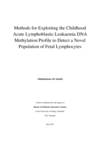 Methods for Exploiting the Childhood Acute Lymphoblastic Leukaemia DNA Methylation Profile to Detect a Novel Population of Fetal Lymphocytes
