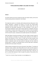 Petroleum Development: Excluding the Public