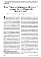 Is an 'Outward Expression of Accord' Required for Rectification in New Zealand