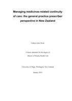 Managing medicines-related continuity of care: the general practice prescriber perspective in New Zealand