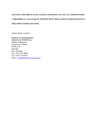 Tracing the impacts of global sourcing on local communities: a historical analysis of employment relations in Queensland’s beef processing sector