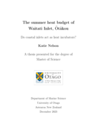 The summer heat budget of Waitati Inlet, Ōtākou: Do coastal inlets act as heat incubators?