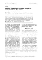 Resource management and Māori attitudes towater in southern New Zealand