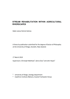 Stream rehabilitation within agricultural riverscapes