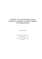 Purchase of core food groups among food-insecure families: secondary analysis of the Spend Study
