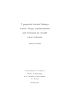 A pragmatic tutorial dialogue system: design, implementation and evaluation in a health sciences domain