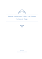 Genetic Evaluation of ESBL E. coli Urinary Isolates in Otago