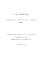 A Very Mobile Meal: the Evolution of Ernest Hemingway's A Moveable Feast