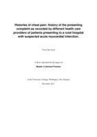 Histories of Chest Pain: history of the presenting complaint as recorded by different health care providers of patients presenting to a rural hospital with suspected acute myocardial infarction