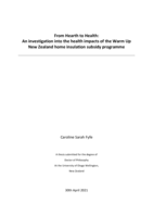 From hearth to health: An investigation into the health impacts of the Warm Up New Zealand home insulation subsidy programme