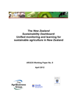 The New Zealand sustainability dashboard: unified monitoring and learning for sustainable agriculture in New Zealand