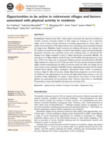 Opportunities to be active in retirement villages and factors associated with physical activity in residents